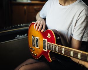 Preview wallpaper electric guitar, guitar, hands, guitarist, music