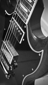 Preview wallpaper electric guitar, guitar, music, black and white