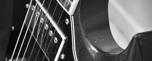 Preview wallpaper electric guitar, guitar, music, black and white