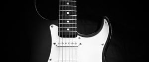 Preview wallpaper electric guitar, guitar, music, strings, black and white