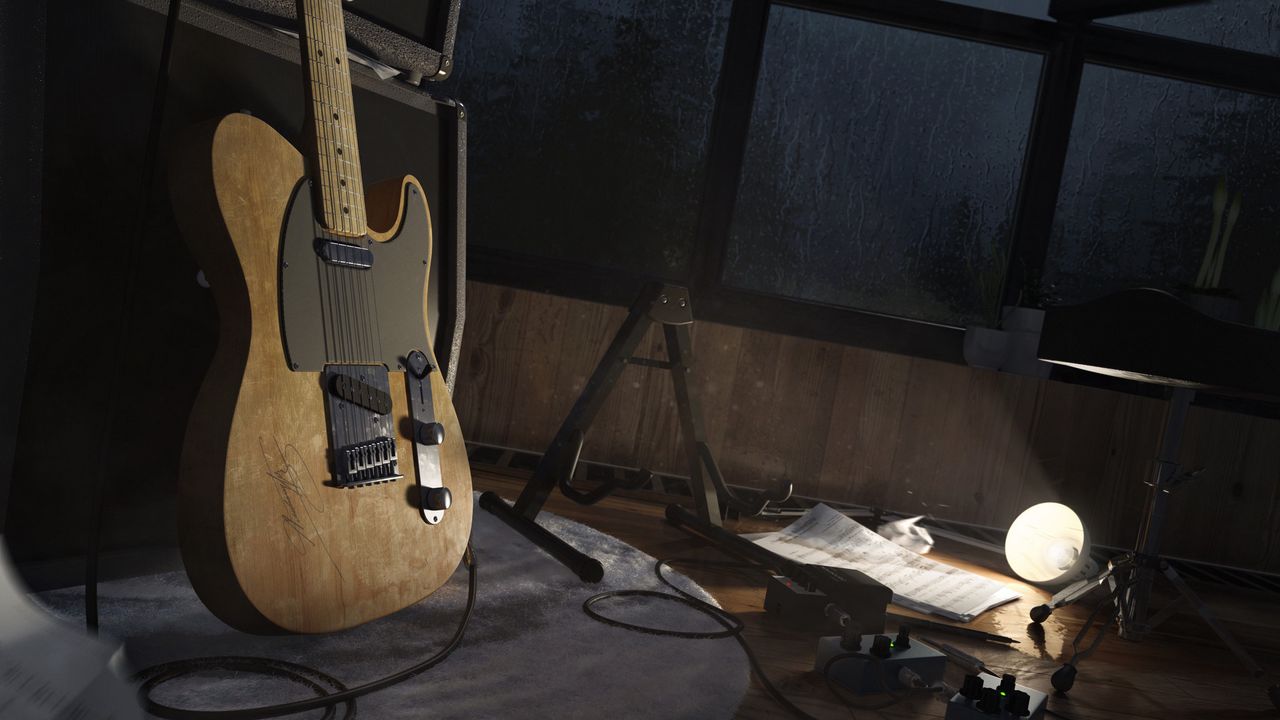 Wallpaper electric guitar, guitar, musical instrument, amplifier, window, sheets