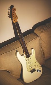 Preview wallpaper electric guitar, guitar, musical instrument, white, stratocaster