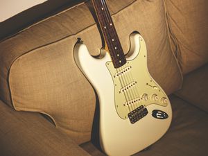 Preview wallpaper electric guitar, guitar, musical instrument, white, stratocaster