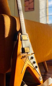 Preview wallpaper electric guitar, guitar, musical instrument, brown