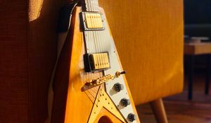 Preview wallpaper electric guitar, guitar, musical instrument, brown