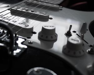 Preview wallpaper electric guitar, guitar, musical instrument, strings, closeup