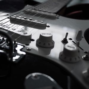 Preview wallpaper electric guitar, guitar, musical instrument, strings, closeup