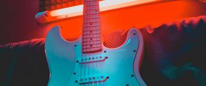 Preview wallpaper electric guitar, guitar, musical instrument, neon, light