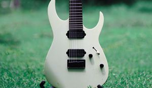 Preview wallpaper electric guitar, guitar, musical instrument, white, grasses