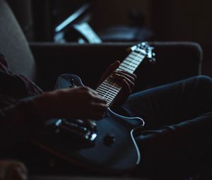 Preview wallpaper electric guitar, guitar, musical instrument, hands, guitarist