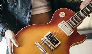 Preview wallpaper electric guitar, guitar, musical instrument, girl, music