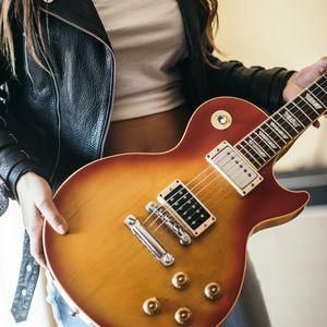 Preview wallpaper electric guitar, guitar, musical instrument, girl, music
