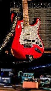 Preview wallpaper electric guitar, guitar, red, music, rock