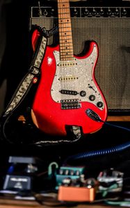 Preview wallpaper electric guitar, guitar, red, music, rock