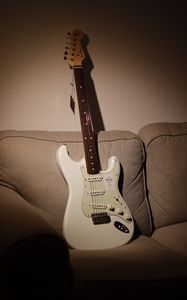 Preview wallpaper electric guitar, guitar, stratocaster, white, musical instrument