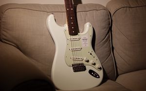 Preview wallpaper electric guitar, guitar, stratocaster, white, musical instrument