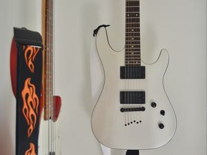 Preview wallpaper electric guitar, guitar, strings, musical instrument, white