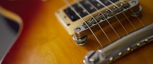 Preview wallpaper electric guitar, guitar, strings, musical instrument, brown