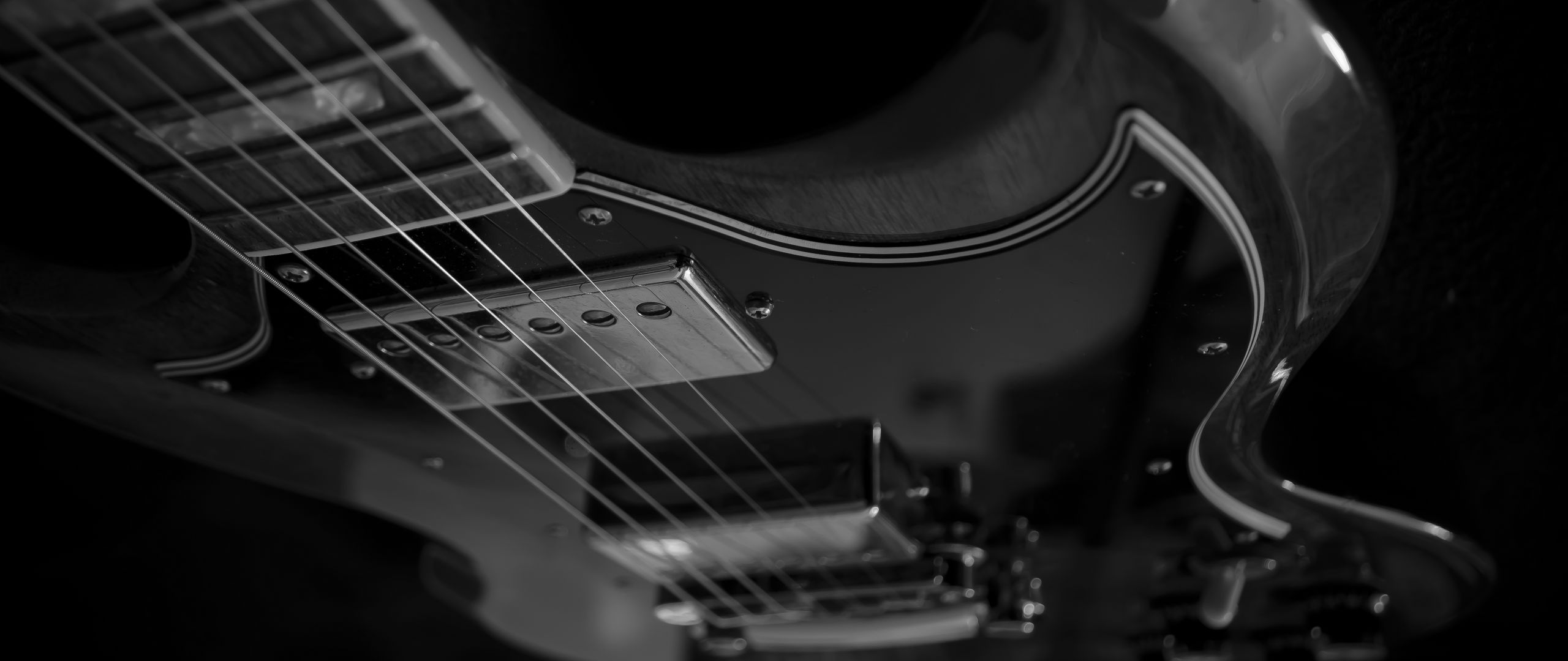 Download wallpaper 2560x1080 electric guitar, guitar, strings, music ...