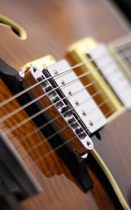 Preview wallpaper electric guitar, guitar, strings, music, brown