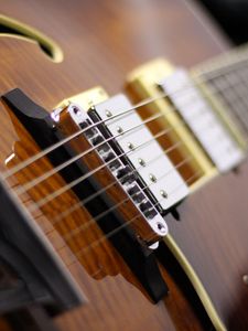 Preview wallpaper electric guitar, guitar, strings, music, brown