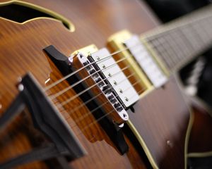 Preview wallpaper electric guitar, guitar, strings, music, brown