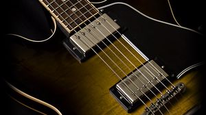 Preview wallpaper electric guitar, guitar, strings, brown, musical instrument, music