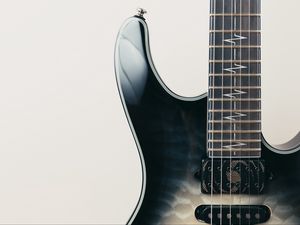 Preview wallpaper electric guitar, guitar, strings, music, white background