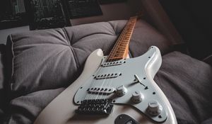 Preview wallpaper electric guitar, guitar, white, musical instrument, music