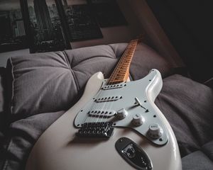 Preview wallpaper electric guitar, guitar, white, musical instrument, music