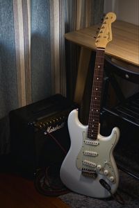 Preview wallpaper electric guitar, guitar, white, amplifier, musical instrument
