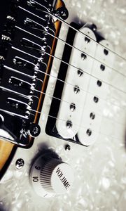 Preview wallpaper electric guitar, strings, guitar, humbucker, musical instrument, white
