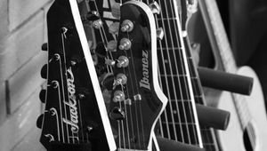 Preview wallpaper electric guitars, guitars, musical instrument, bw