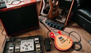 Preview wallpaper electric guitars, guitars, musical instruments, equipment, music