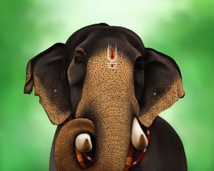 Preview wallpaper elephant, indian, animal, art