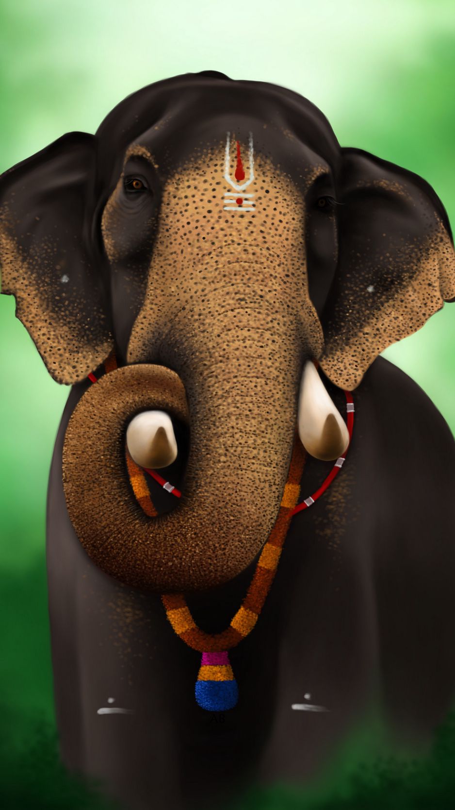 Download wallpaper 938x1668 elephant, indian, animal, art iphone 8/7/6s/6  for parallax hd background