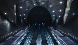 Preview wallpaper elevator, tunnel, metro, station, architecture