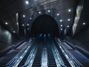 Preview wallpaper elevator, tunnel, metro, station, architecture