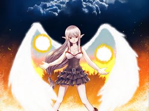 Preview wallpaper elf, angel, wings, anime, art