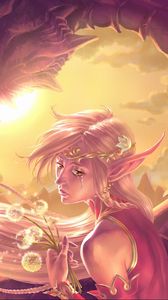 Preview wallpaper elf, dungeons and dragons, dragon, art