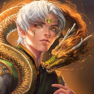 Preview wallpaper elf, eyes, dragon, friendship