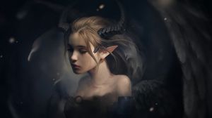 Preview wallpaper elf, horns, fantasy, art