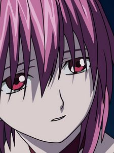 Preview wallpaper elfen lied, girl, look, sadness, background