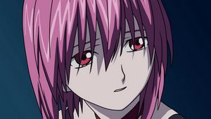 Preview wallpaper elfen lied, girl, look, sadness, background