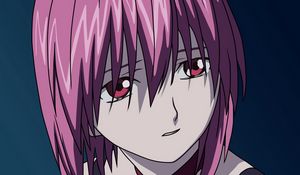 Preview wallpaper elfen lied, girl, look, sadness, background