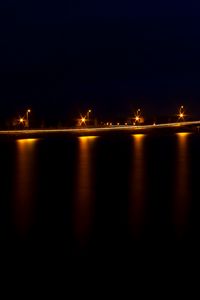 Preview wallpaper embankment, lanterns, lights, reflection, dark