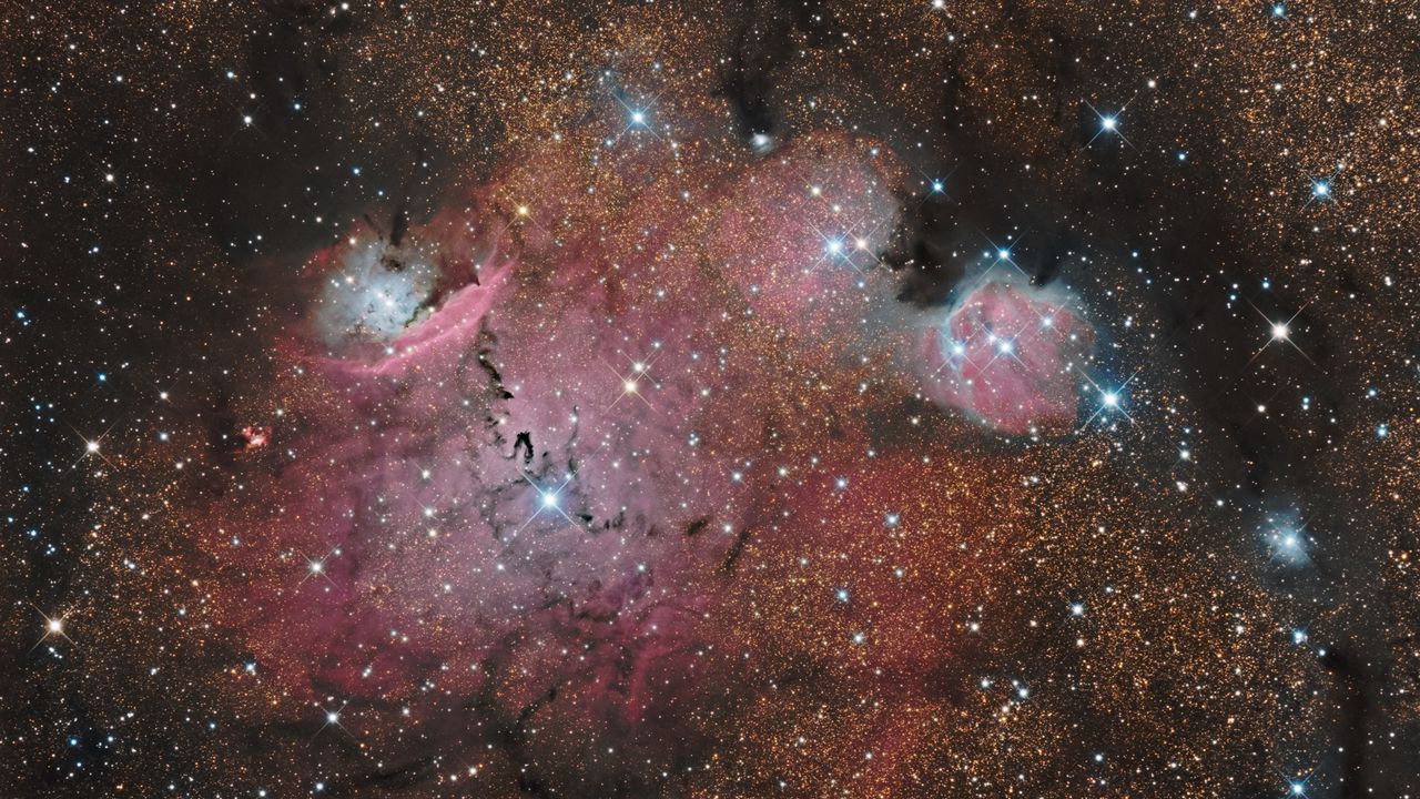 Wallpaper emission nebula, nebula, stars, glare, space