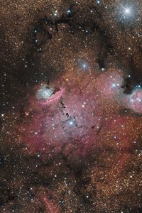 Preview wallpaper emission nebula, nebula, stars, glare, space