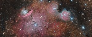 Preview wallpaper emission nebula, nebula, stars, glare, space