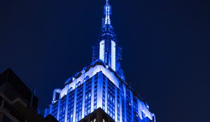 Preview wallpaper empire state building, building, architecture, backlighting, night, dark, new york